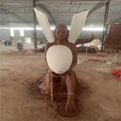 仿銅玻璃鋼雕塑 廣西樓盤(pán)裝飾的藝術(shù)瑰寶與天使人物塑造